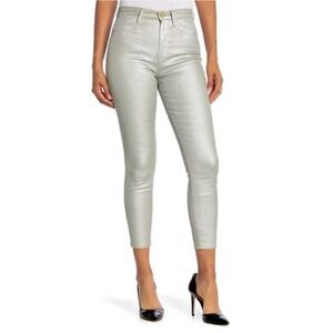 FRAME Ali High Rise Cigarette Jeans in Silver, Size 27, Cropped Slim Fit Sexy